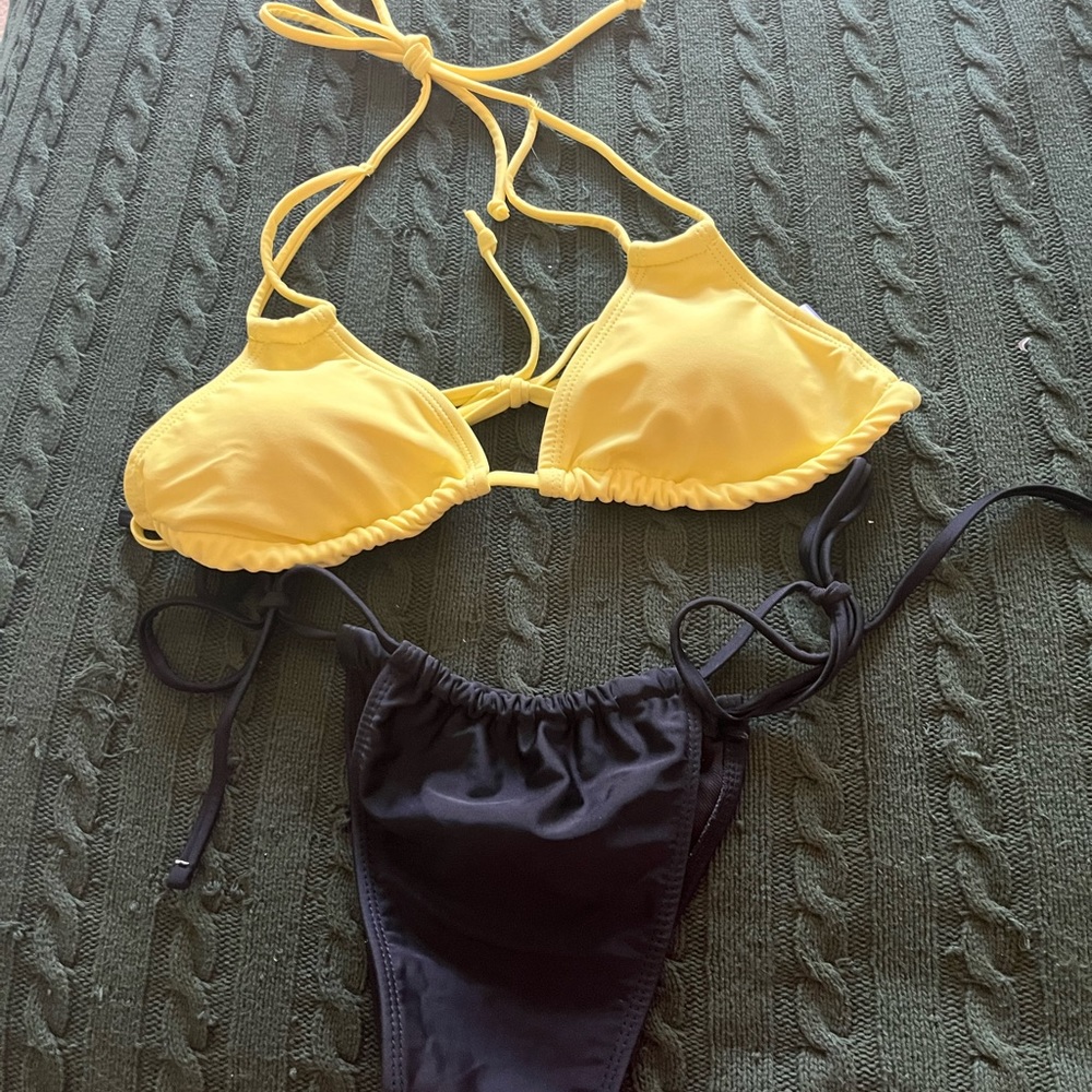 Black and yellow bikini